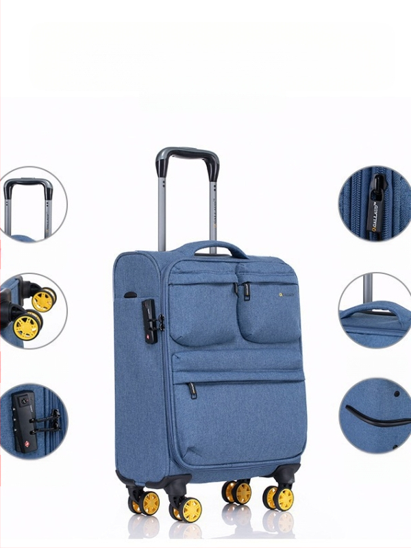 Βαλίτσα χειραποσκευών από Oxford ύφασμα, 2,8 kg, κλείσιμο με φερμουάρ, TSA συνδυαστική κλειδαριά, τροχοί γενικής χρήσης — αδιάβροχη, υπερ-ελαφριά, αντιβακτηριακή, επεκτάσιμη, κατάλληλη για επιβίβαση