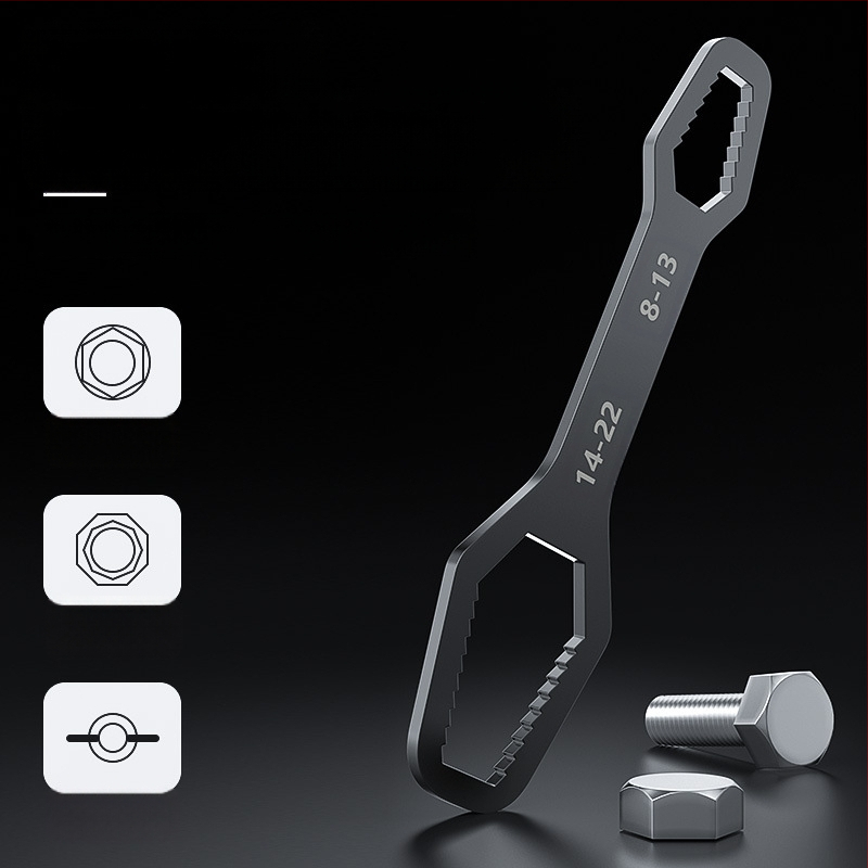 Многофункционален комплект регулируеми гаечни ключове с глава във форма на сливово цвете, двойнокраен, самозатягащ