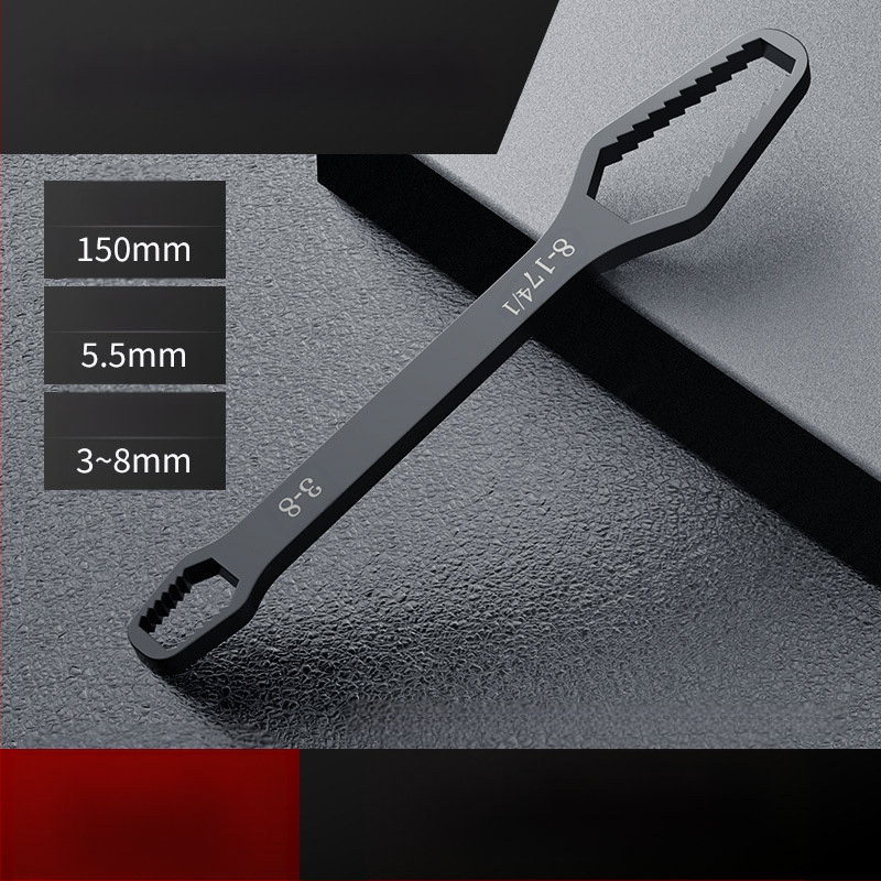 Многофункционален комплект регулируеми гаечни ключове с глава във форма на сливово цвете, двойнокраен, самозатягащ