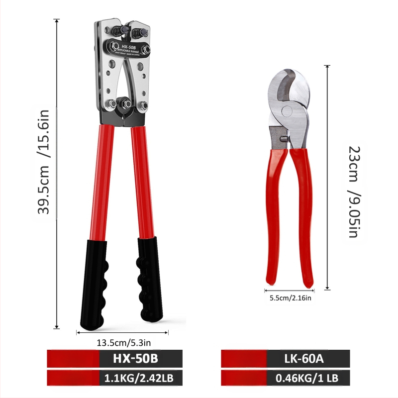 HX-50B Πένσες Κλιπ για Γυμνούς Τερματικούς Ακροδέκτες, Χειροκίνητο Ψυχρό Crimp, Κ45 Ακίδα, Υψηλού Ανθρακα Ατσάλι