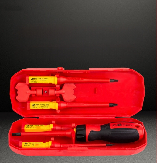 Mamba σετ κατσαβιδιών 13 τεμαχίων με μόνωση VDE για ηλεκτροτεχνικούς — μαγνητικές άκρες από ανθρακούχο χάλυβα, Phillips και κατσαβίδι με ευθεία κεφαλή