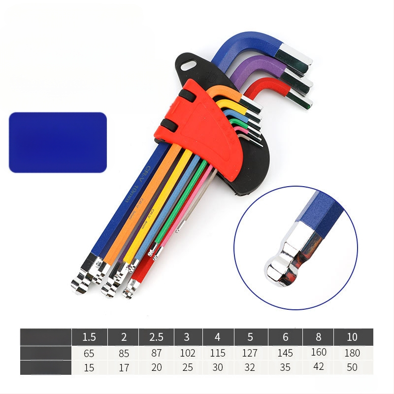 Rongbang Комплект шестоъгълни ключове с топчест връх, CR-V стомана, вътрешен шестограмен ключ