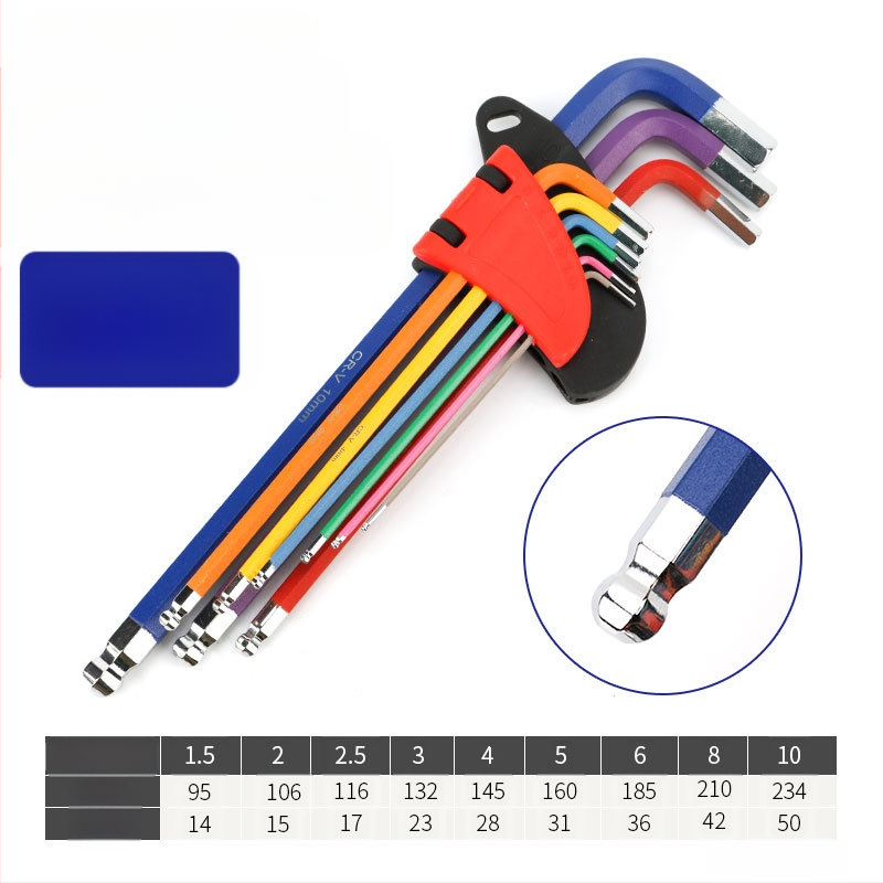 Rongbang Комплект шестоъгълни ключове с топчест връх, CR-V стомана, вътрешен шестограмен ключ