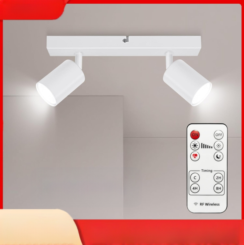 LED οροφής φωτιστικό σε στυλ Νορδικού, διπλό κεφάλι, επιφανειακά εγκατεστημένο, 220V, κάλυψη 5–10 τ.μ.