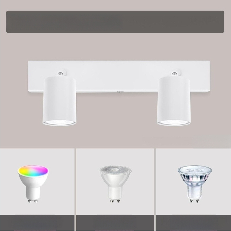 LED οροφής φωτιστικό σε στυλ Νορδικού, διπλό κεφάλι, επιφανειακά εγκατεστημένο, 220V, κάλυψη 5–10 τ.μ.