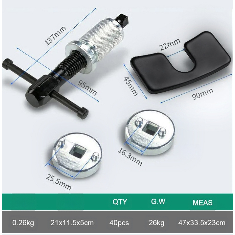 Nástroj na nastavenie brzdového valca, 3-dielny set, demontáž a montáž brzdových platničiek