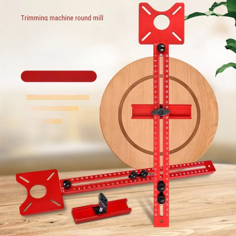 Циркулярен инструмент за пробиване и фрезоване на кръгови отвори в дърво, от екстра-дебела алуминиева сплав, с регулируемо позициониране на канавки