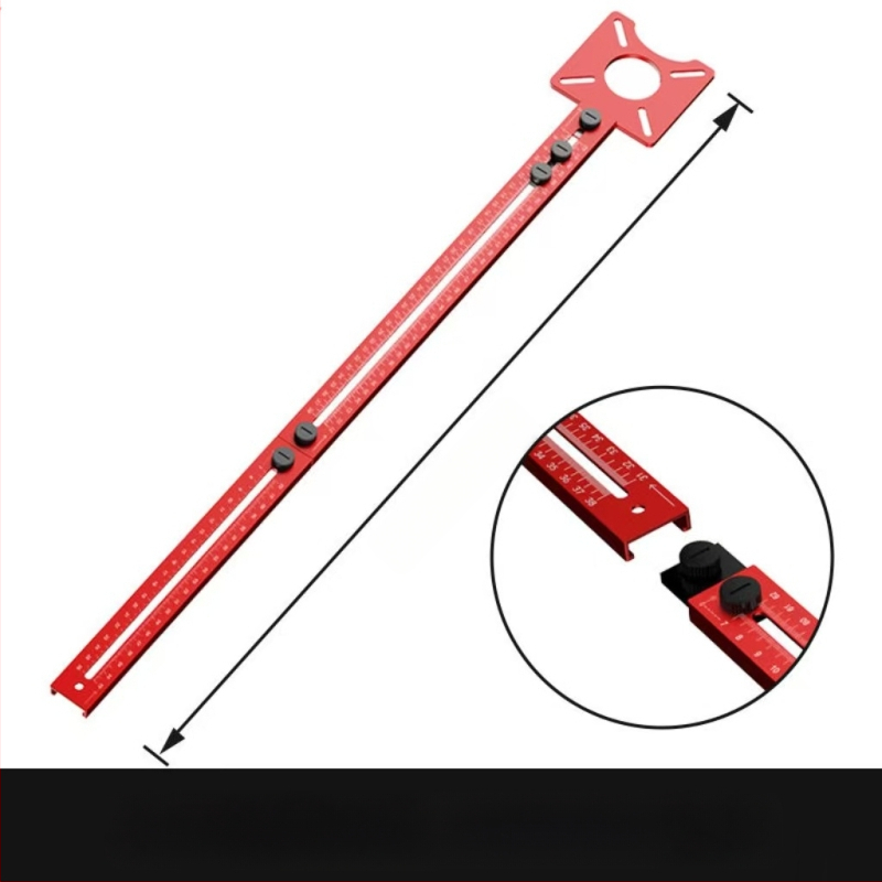 Циркулярен инструмент за пробиване и фрезоване на кръгови отвори в дърво, от екстра-дебела алуминиева сплав, с регулируемо позициониране на канавки