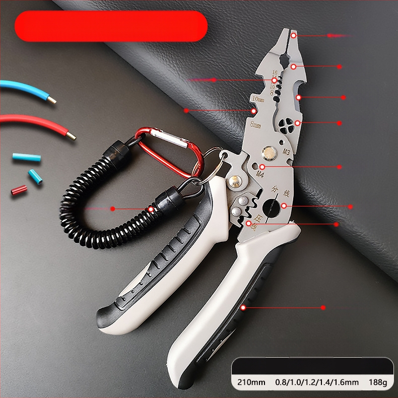 Yingjie Κλειστήρες απογύμνωσης καλωδίων με καμπτόμενες γνάθες, λαβή από καουτσούκ, αγκώνας, ράμφος αετού, κλειδί