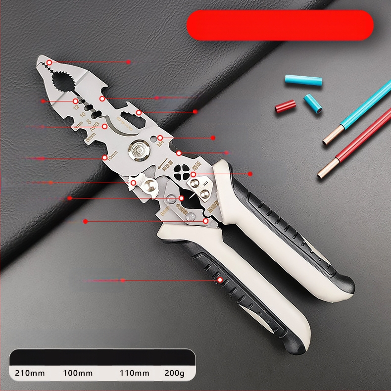 Yingjie Κλειστήρες απογύμνωσης καλωδίων με καμπτόμενες γνάθες, λαβή από καουτσούκ, αγκώνας, ράμφος αετού, κλειδί