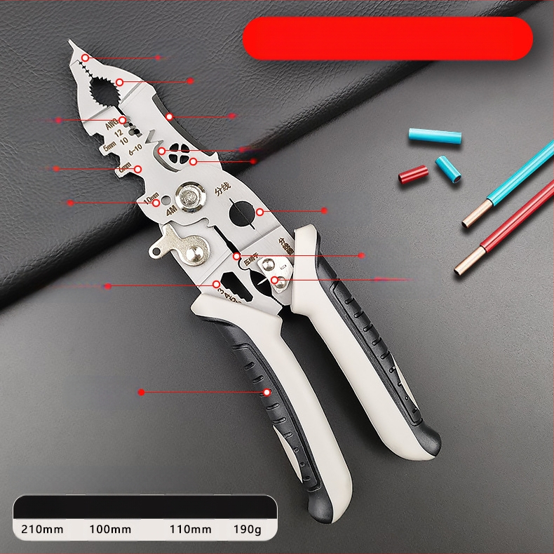 Yingjie Κλειστήρες απογύμνωσης καλωδίων με καμπτόμενες γνάθες, λαβή από καουτσούκ, αγκώνας, ράμφος αετού, κλειδί