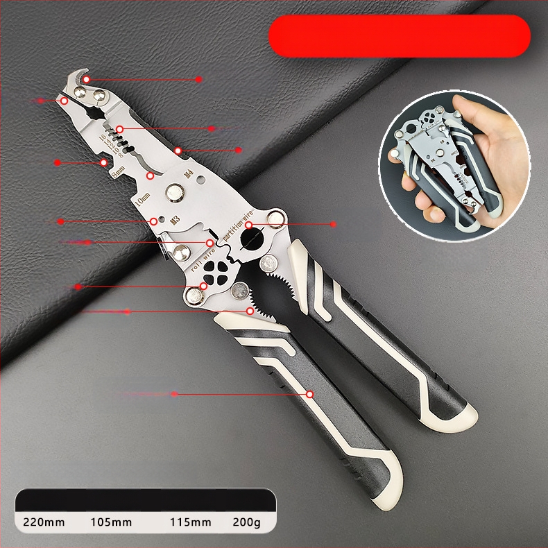 Yingjie Κλειστήρες απογύμνωσης καλωδίων με καμπτόμενες γνάθες, λαβή από καουτσούκ, αγκώνας, ράμφος αετού, κλειδί