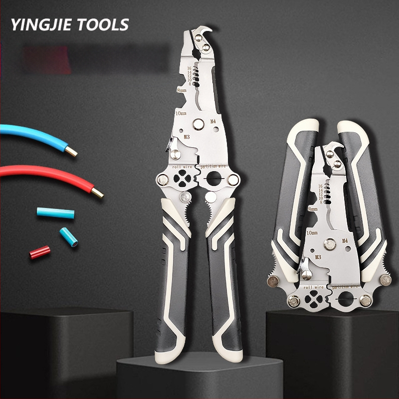 Yingjie Κλειστήρες απογύμνωσης καλωδίων με καμπτόμενες γνάθες, λαβή από καουτσούκ, αγκώνας, ράμφος αετού, κλειδί