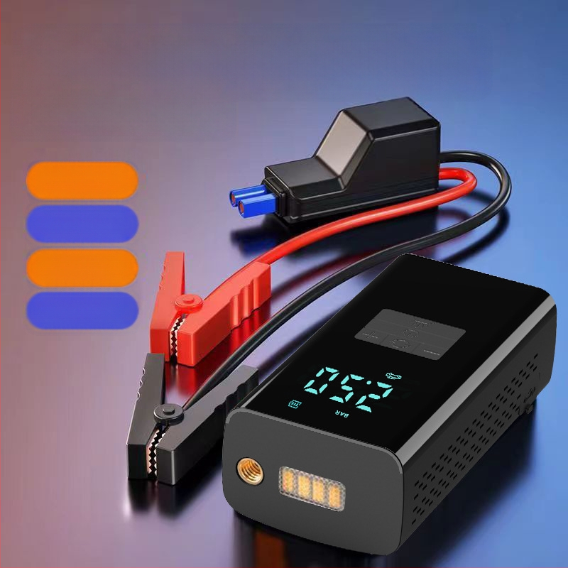 Pārvietojamā auto gaisa sūknis ar ārkārtas barošanas avotu — 14,8V, 100W, 25 L/min, digitālais displejs, riepas spiediena mērītājs