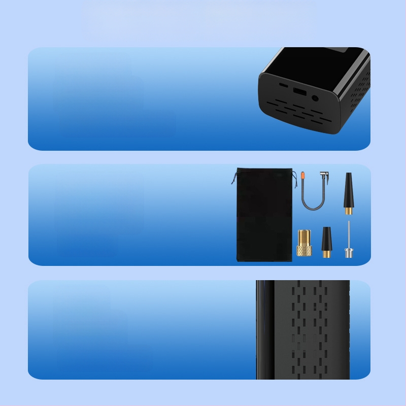 Pārvietojamā auto gaisa sūknis ar ārkārtas barošanas avotu — 14,8V, 100W, 25 L/min, digitālais displejs, riepas spiediena mērītājs