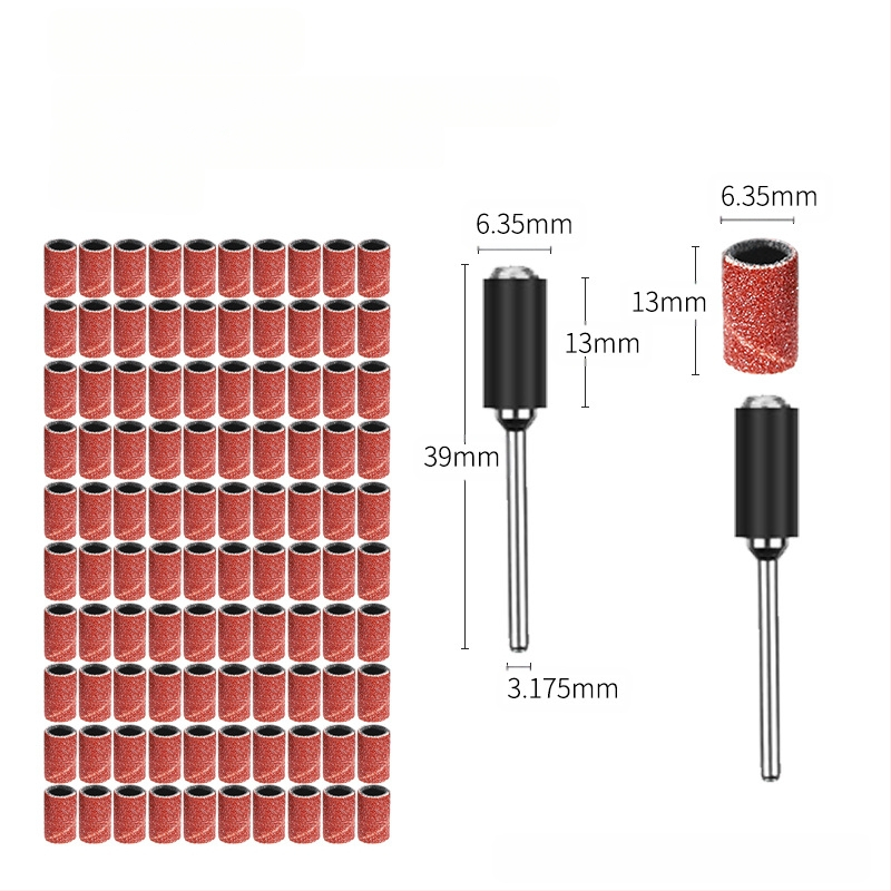 Polīrēšanas komplekts 102 detaļas ar smilšpapīra nūjiņām un abrazīvām gredzenēm, kokam un metālam