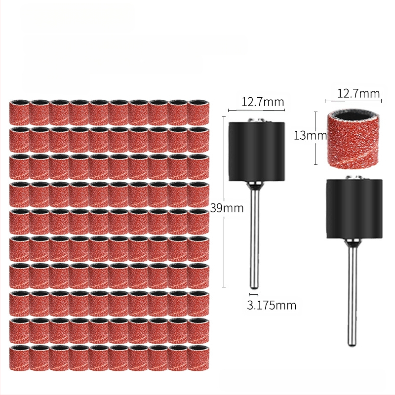 Polīrēšanas komplekts 102 detaļas ar smilšpapīra nūjiņām un abrazīvām gredzenēm, kokam un metālam