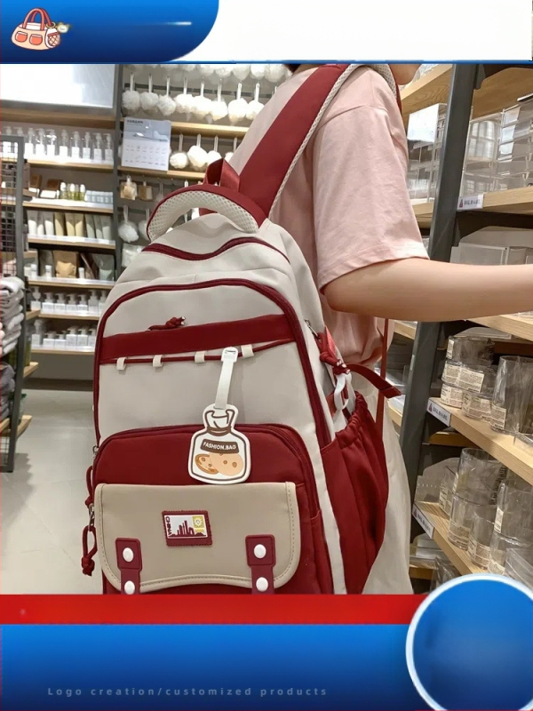 Ученическа раница от найлон, дишащ дизайн, подплата от полиестер, унисекс, подходяща за ученици от средното училище и нагоре