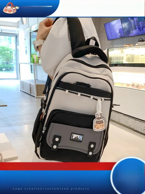 Ученическа раница от найлон, дишащ дизайн, подплата от полиестер, унисекс, подходяща за ученици от средното училище и нагоре