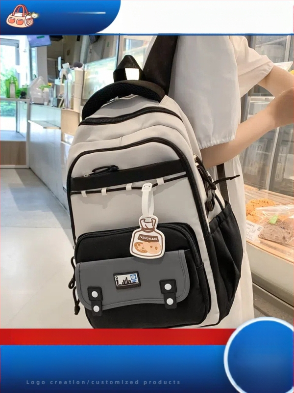 Ученическа раница от найлон, дишащ дизайн, подплата от полиестер, унисекс, подходяща за ученици от средното училище и нагоре