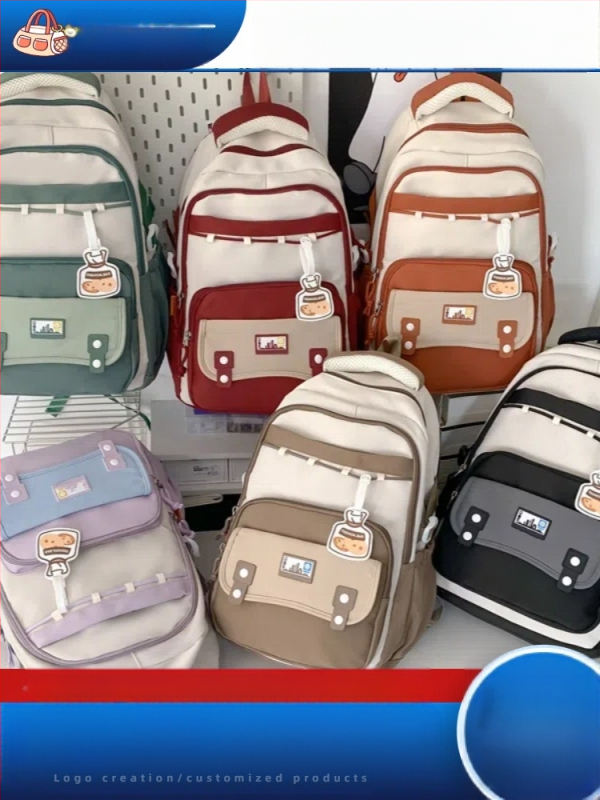 Ученическа раница от найлон, дишащ дизайн, подплата от полиестер, унисекс, подходяща за ученици от средното училище и нагоре