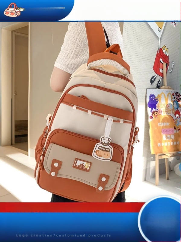 Ученическа раница от найлон, дишащ дизайн, подплата от полиестер, унисекс, подходяща за ученици от средното училище и нагоре