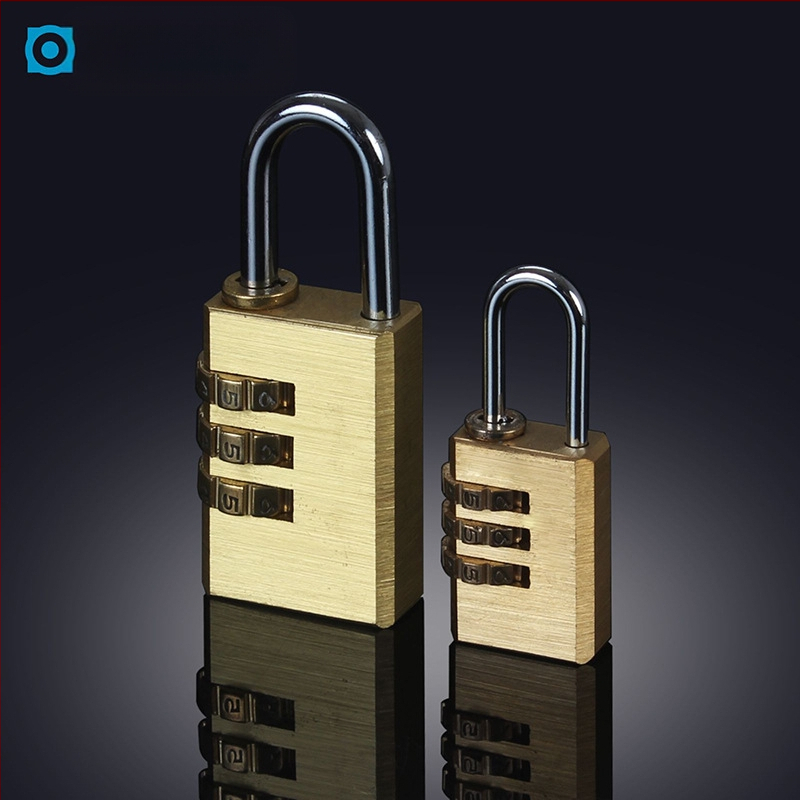 Κλειδαριά αποσκευών με αριθμητικό συνδυασμό τριών τροχών, χαλκός, μοντέλο: μικρή τρι-τροχική, πάχος ράβδου κλειδώματος 3 мм, απόσταση μεταξύ ράβδων 21 мм, τύπος: αριθμητικός, στυλ: μοντέρνος μινιμαλισμός