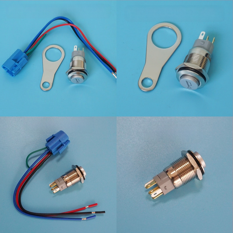 A1816mm бутон за клаксон, метален, 12V–24V с LED, IP67 водоустойчив, за автомобили, електрически автомобили и мотори