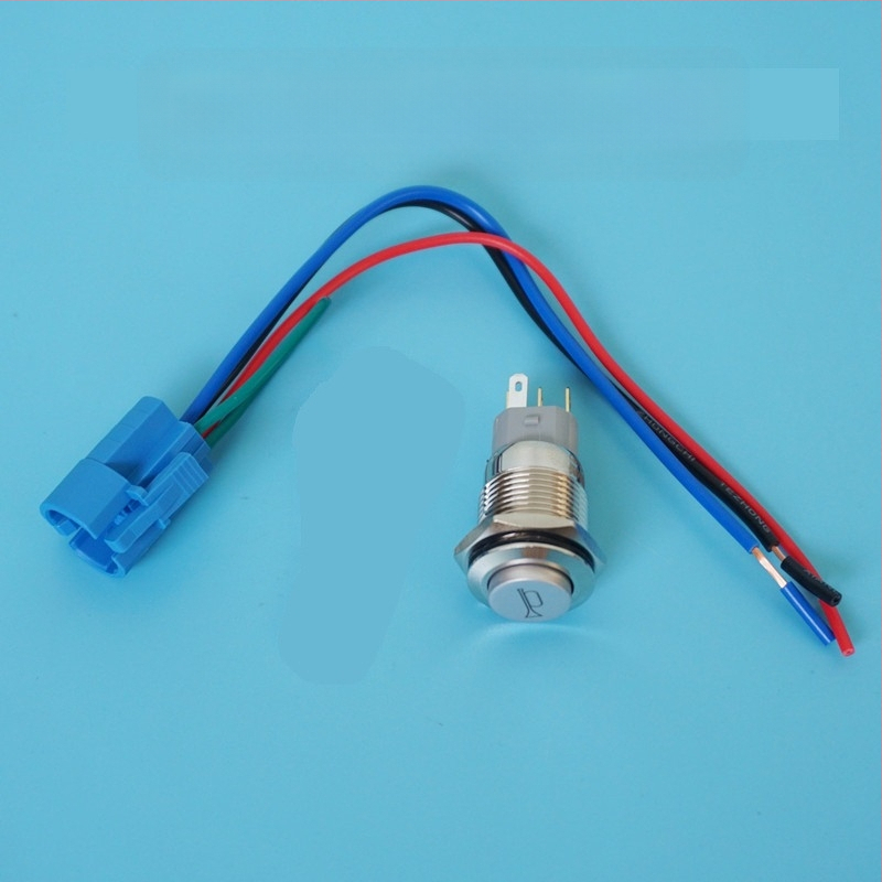 A1816mm metalni prekidač klaksona, gumb, 12V–24V s LED, IP67 vodootporno, za automobile, električna vozila i motocikle