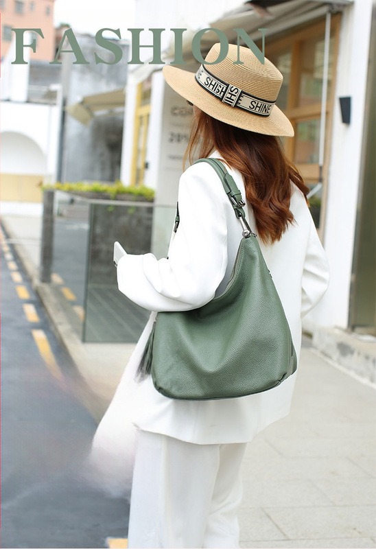 Ženska kožna bucket torba s zip zatvaračem, unutarnji pretinci: pretinac sa zipom, pretinac za identifikaciju — Brother Niu