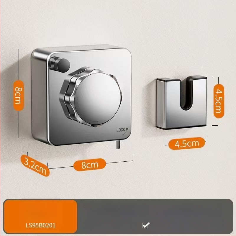 Balkona žāvēšanas aukla ar teleskopisku uzstādīšanu bez urbumiem — 304 nerūsējošā tērauda troses, ABS + alumīnija pamats