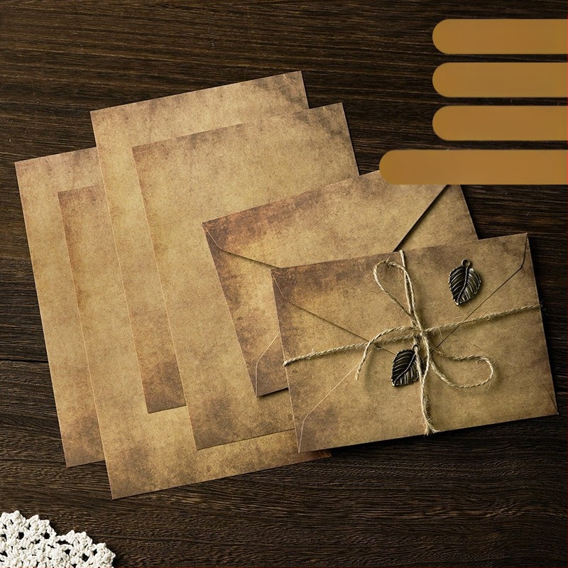MOYL Kraft Paper Σετ επιστολών με φακέλους – χειρόγραφα ερωτικά γράμματα, γράμματα εξομολόγησης, ρομαντικό κρεμαστό με σπάγγο κάνναβης