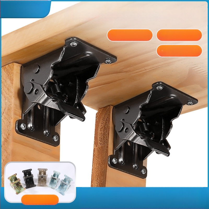 90° самозадържаща се сгъваща шарнир за мебели – за маси и табурети, от високопрочна стомана, щамповане, заклепване и покритие