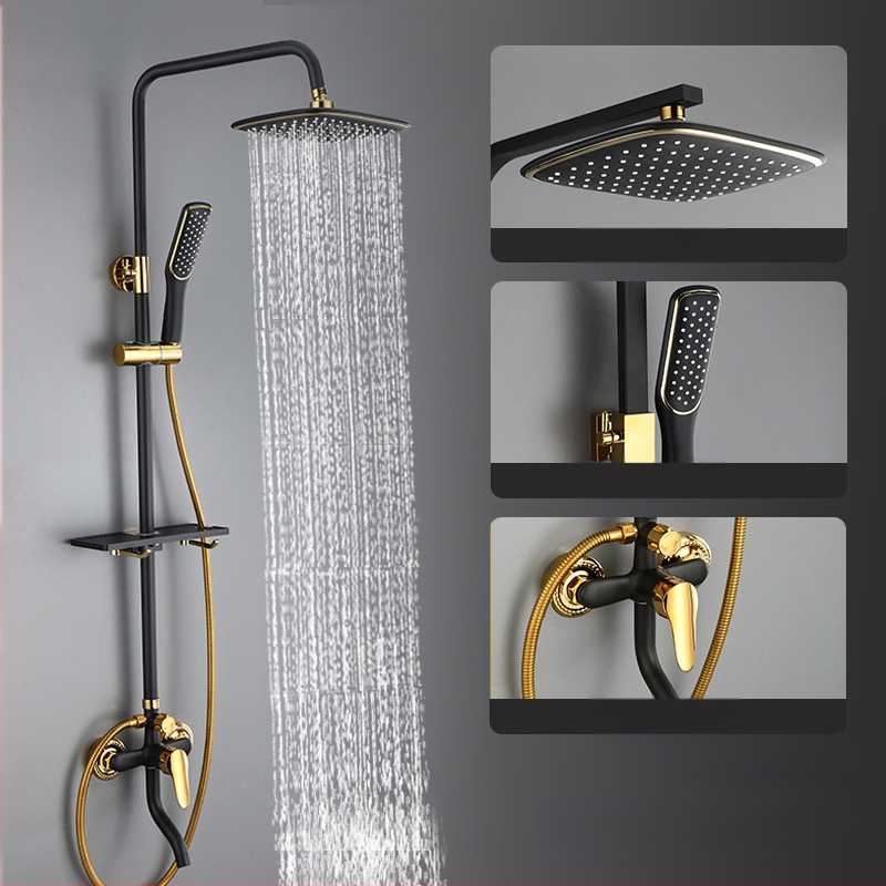 Σετ ντους με σώμα από ορείχαλκο, εγκατάσταση σε τοίχο, έλεγχος θερμοκρασίας με ψηφιακή οθόνη, σταθερή θερμοκρασία, μοντέλο KABEI-JS61