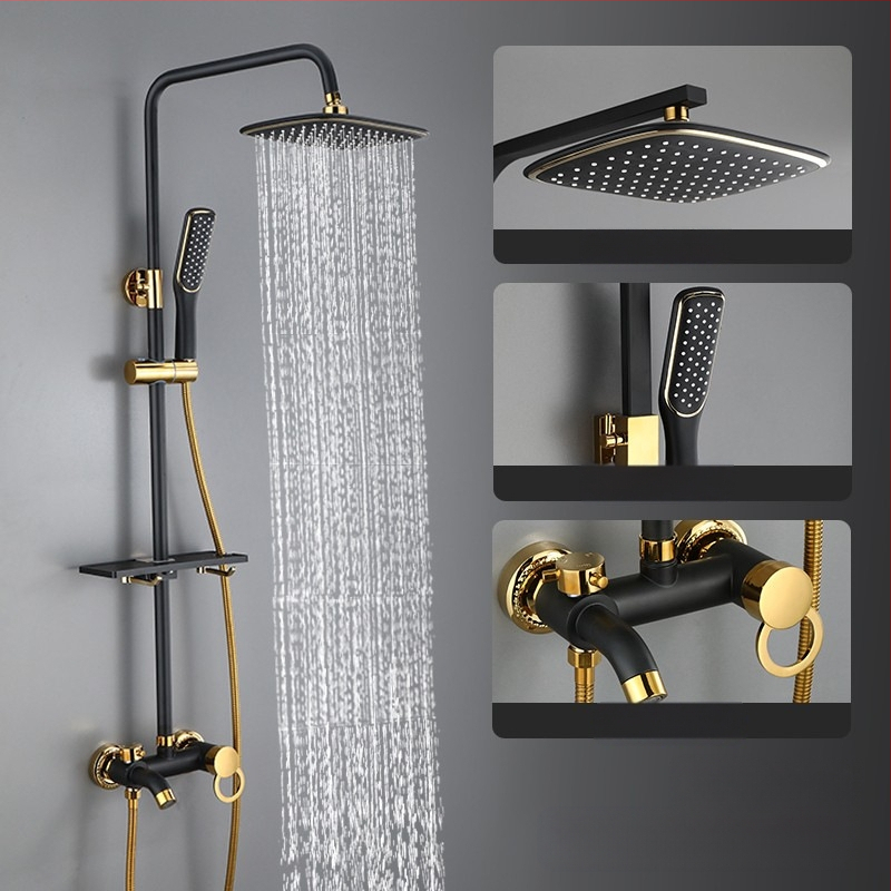 Σετ ντους με σώμα από ορείχαλκο, εγκατάσταση σε τοίχο, έλεγχος θερμοκρασίας με ψηφιακή οθόνη, σταθερή θερμοκρασία, μοντέλο KABEI-JS61