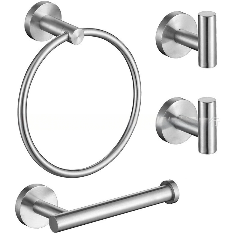 Комплект халки за кърпи от неръждаема стомана с Brushed завършек, носим товар до 30 кг, 1 слой, функция: съхранение (Материал: неръждаема стомана; Завършек: Brushed; Носим товар: 30 кг; Брой слоеве: 1; Функция: съхранение)