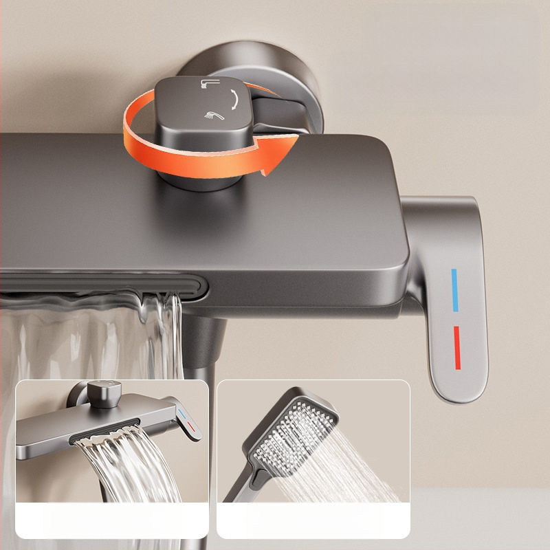 Βρύση μπανιέρας (Εγκατάσταση στον τοίχο; Μικτή βρύση; Κεραμικός πυρήνας βαλβίνας; Μέρος από χαλκό; Μοντέλο HSQ176)