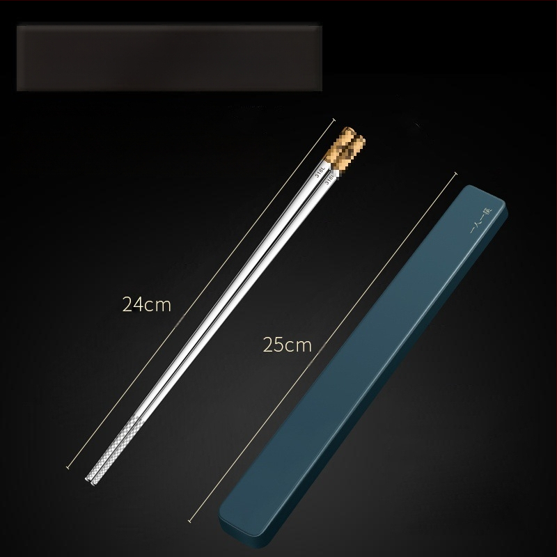 Палочки за хранене от хранителна класа 316 неръждаема стомана, преносим комплект за едно лице с кутия за съхранение