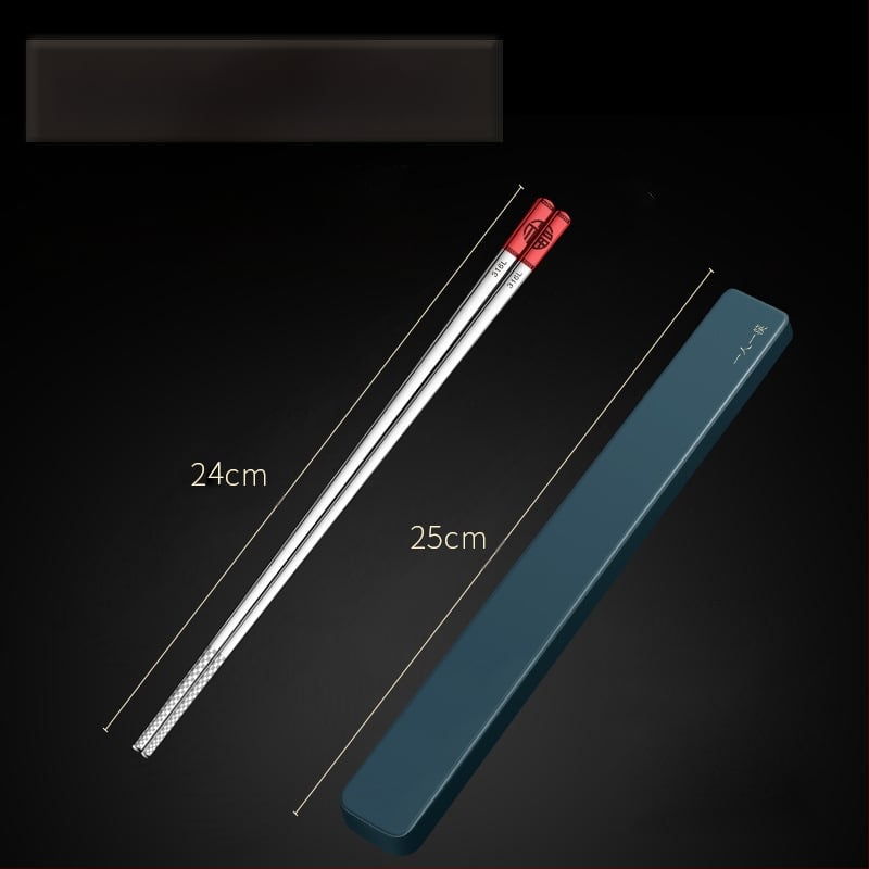 Палочки за хранене от хранителна класа 316 неръждаема стомана, преносим комплект за едно лице с кутия за съхранение