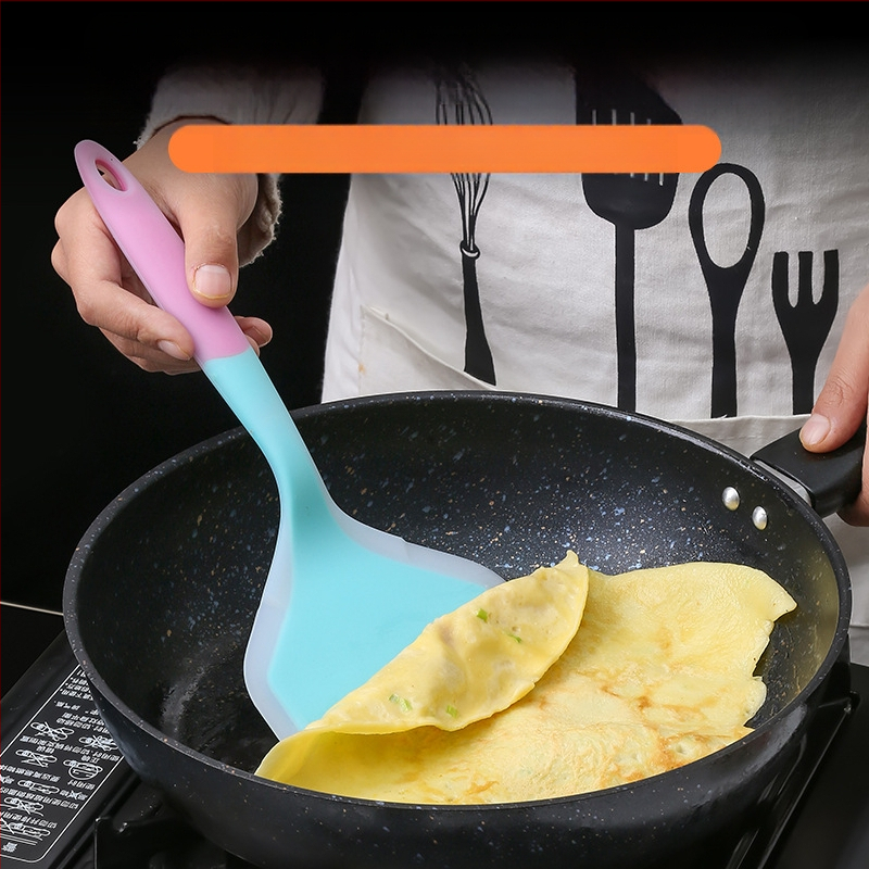 Leban spatulă de bucătărie din silicon — silicon alimentar, rezistent la temperaturi înalte, antiaderentă, anti-alunecare, protecție împotriva arsurilor