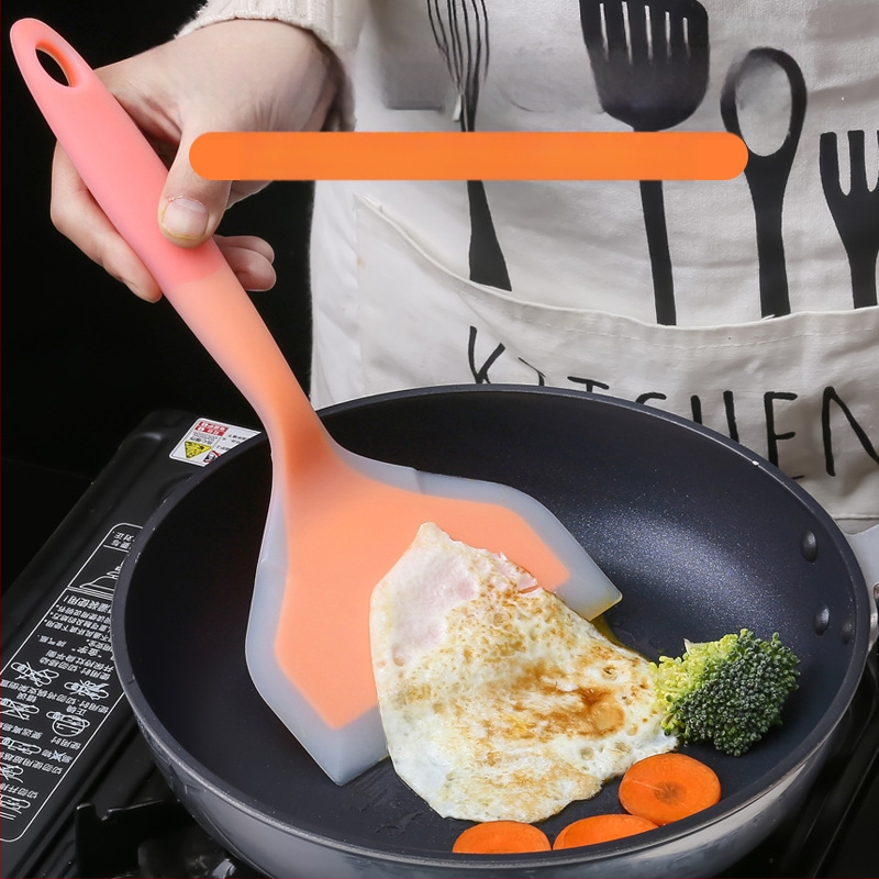 Leban spatulă de bucătărie din silicon — silicon alimentar, rezistent la temperaturi înalte, antiaderentă, anti-alunecare, protecție împotriva arsurilor