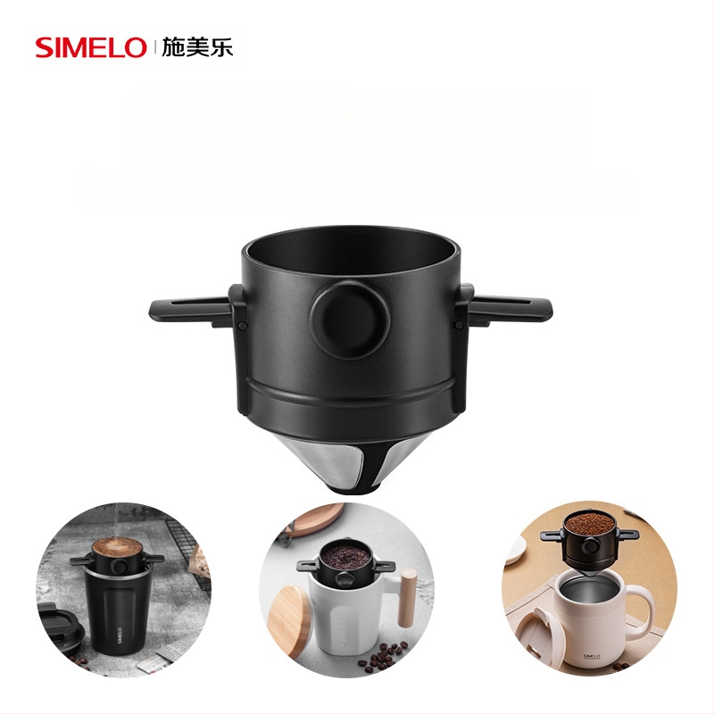 SIMELO pour-over kafijas filtrs no nerūsējošā tērauda 304, saliekams, mājas lietošanai