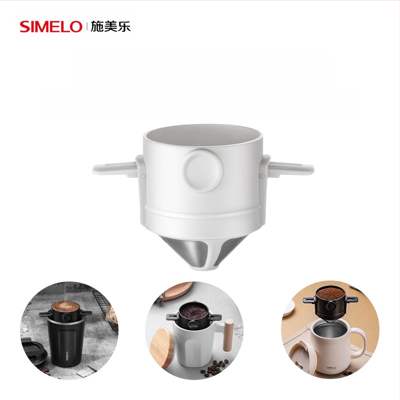 SIMELO pour-over kafijas filtrs no nerūsējošā tērauda 304, saliekams, mājas lietošanai