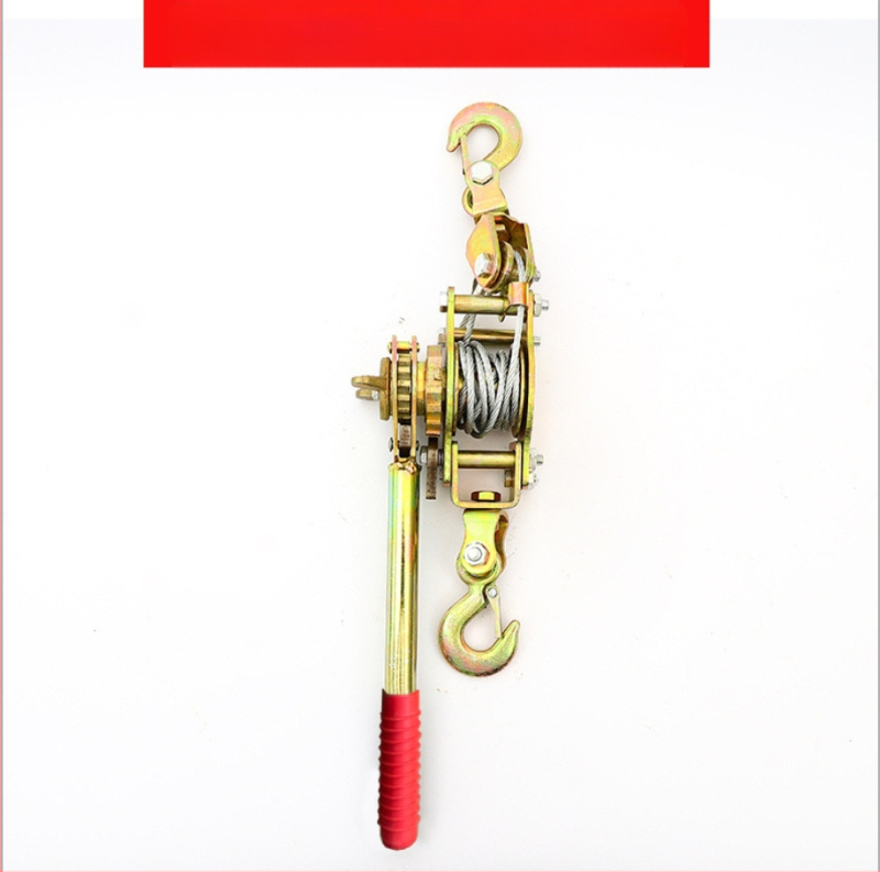 Напрегач за стоманено въже, ръчен, с двойни куки, капацитет 1–4 т, изработен от въглеродна стомана