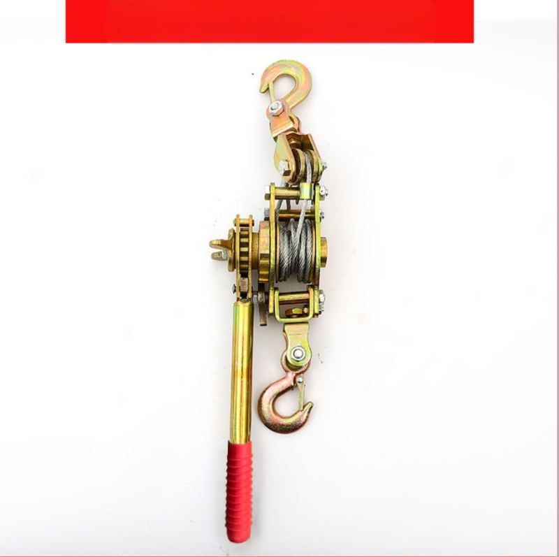 Напрегач за стоманено въже, ръчен, с двойни куки, капацитет 1–4 т, изработен от въглеродна стомана