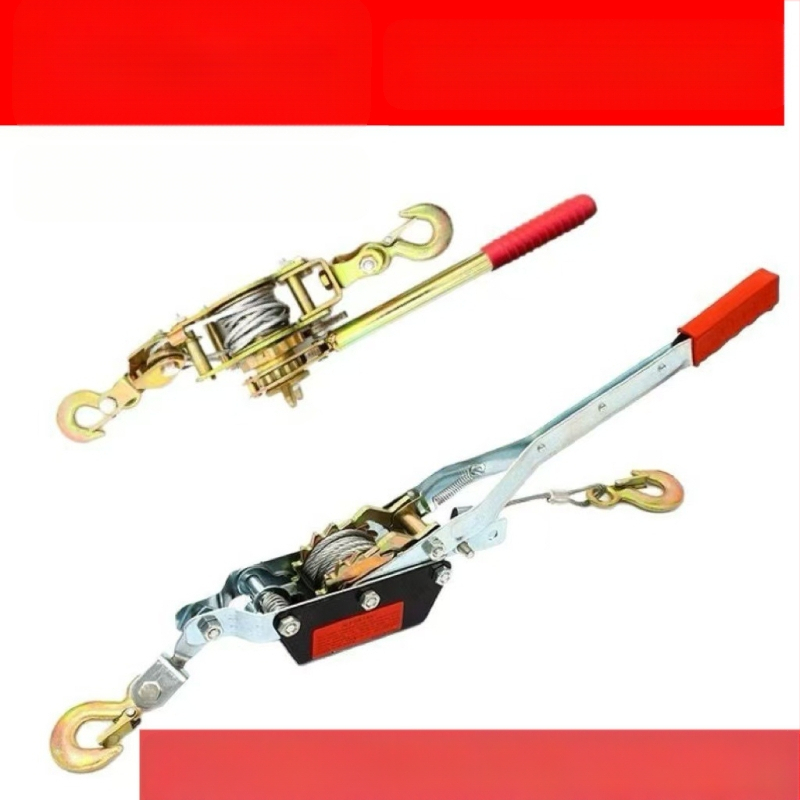 Напрегач за стоманено въже, ръчен, с двойни куки, капацитет 1–4 т, изработен от въглеродна стомана