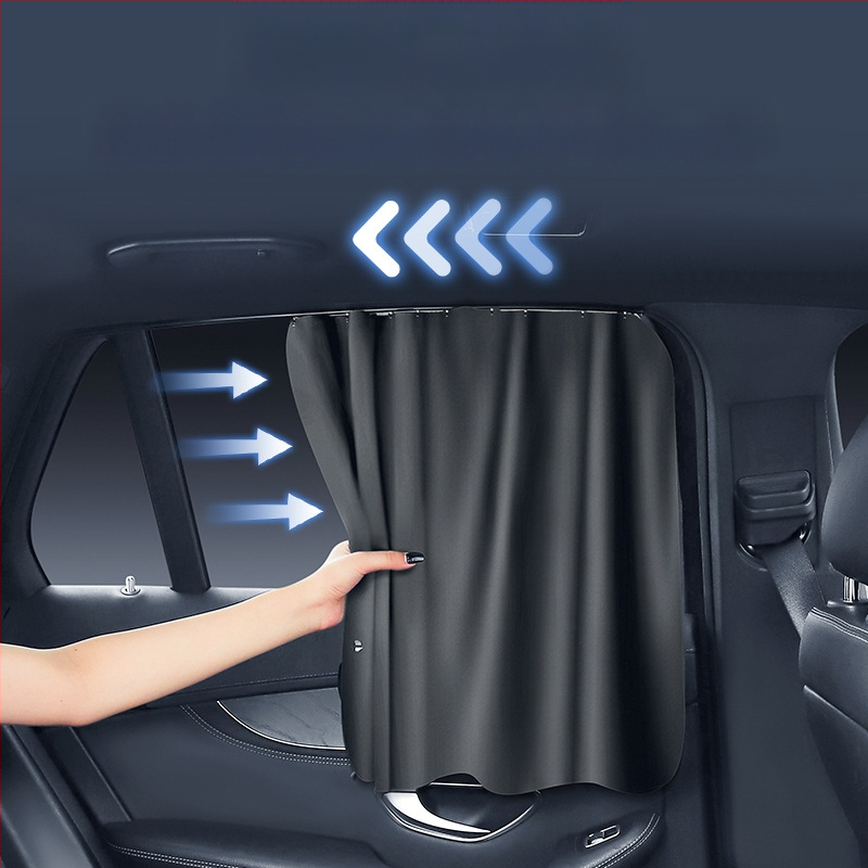 Κουρτίνα πίσω πλευρικού παραθύρου αυτοκινήτου με ράγα σκίασης, αδιαφανές πολυεστέρας, καθολική εφαρμογή, κρεμαστή εγκατάσταση