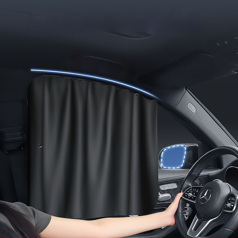 Κουρτίνα πίσω πλευρικού παραθύρου αυτοκινήτου με ράγα σκίασης, αδιαφανές πολυεστέρας, καθολική εφαρμογή, κρεμαστή εγκατάσταση