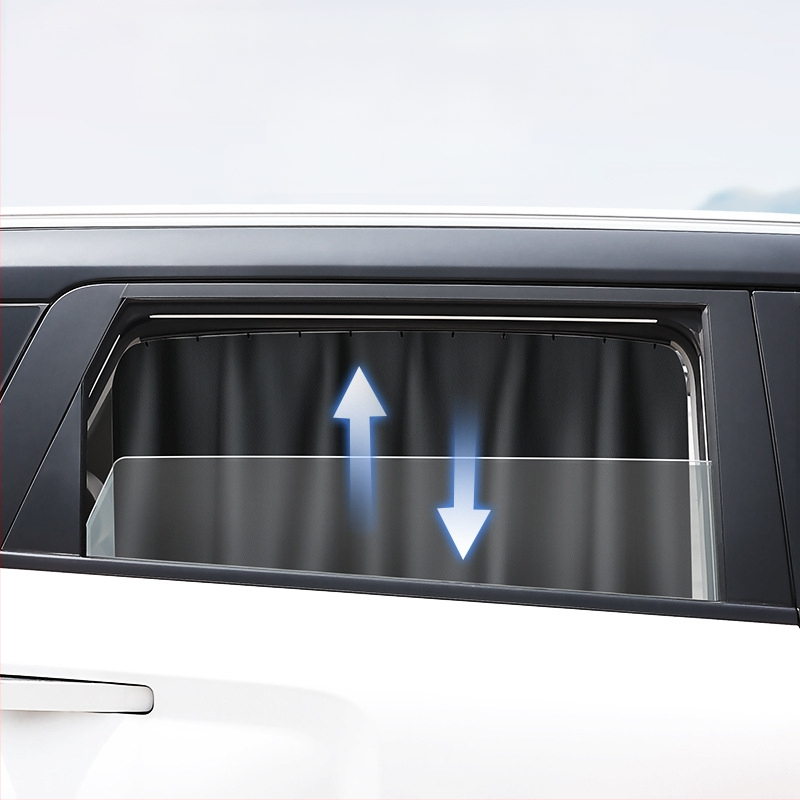 Κουρτίνα πίσω πλευρικού παραθύρου αυτοκινήτου με ράγα σκίασης, αδιαφανές πολυεστέρας, καθολική εφαρμογή, κρεμαστή εγκατάσταση