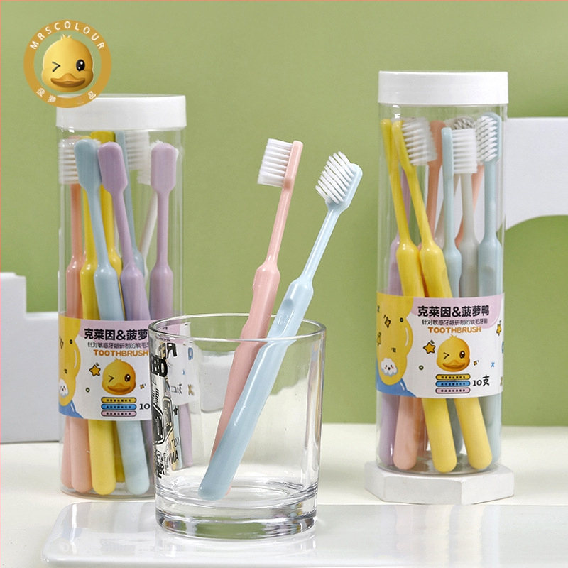 GOGOMGL Pieaugušo zobu birstu komplekts – Mīkstās šķiedras, 10 gab., Manuālā zobu birste